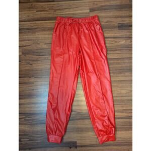 K Too Red Faux Leather Joggers- Size Large-